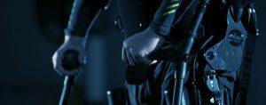 A picture of Mark’s torso - standing in Ekso Bionics robotic legs